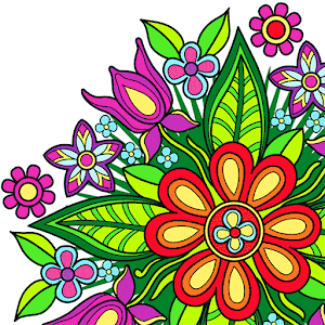 Diseños mandala de flores para que todos puedan disfrutar y relajarse. Es posible pintar áreas, trazando líneas y usando sellos.